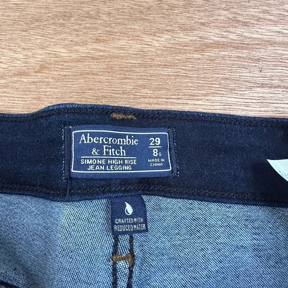 NWT Abercrombie Simone High Rise Jean Leggings Women's 29 Short Dark Wash - Picture 6 of 8